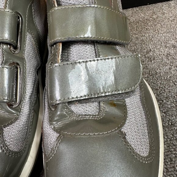 Prada Patent Strap Americas Cup Sneakers in Grey Patent Leather UK 7.5 / US 8.5 - Picture 3 of 10